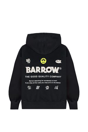 Black cotton hoodie BARROW KIDS | S6BKJUZH149110